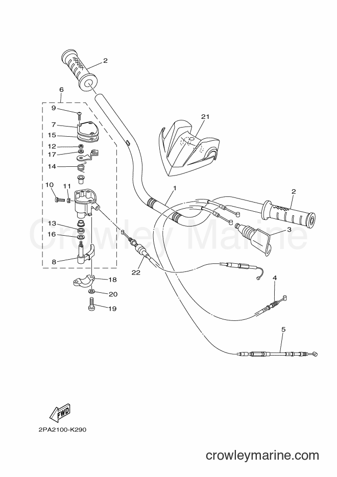 2011 ATV YFM125R - YFM125R (2PA2) [010] - STEERING HANDLE & CABLE