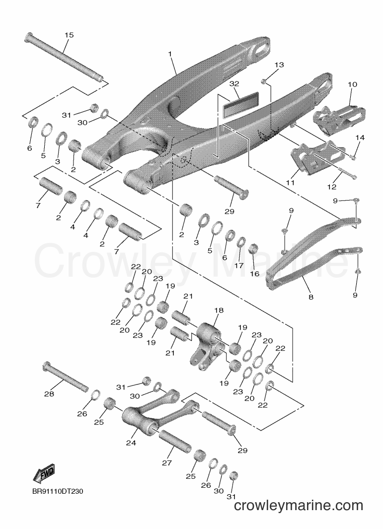 2019 Dirt Bike YZ250F - YZ250F (B7B1) [010] - REAR ARM