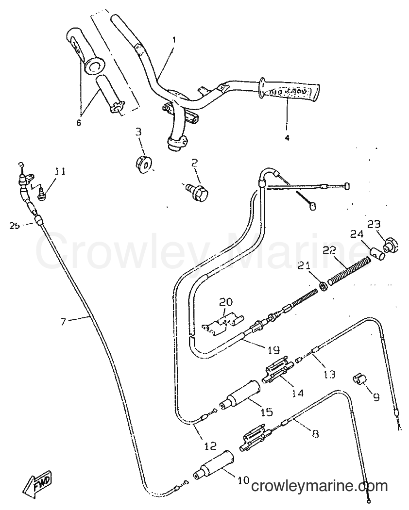 1996 Scooter CW50RSP - CW50RSP (4WK1) [999] - STEERING HANDLE & CABLE