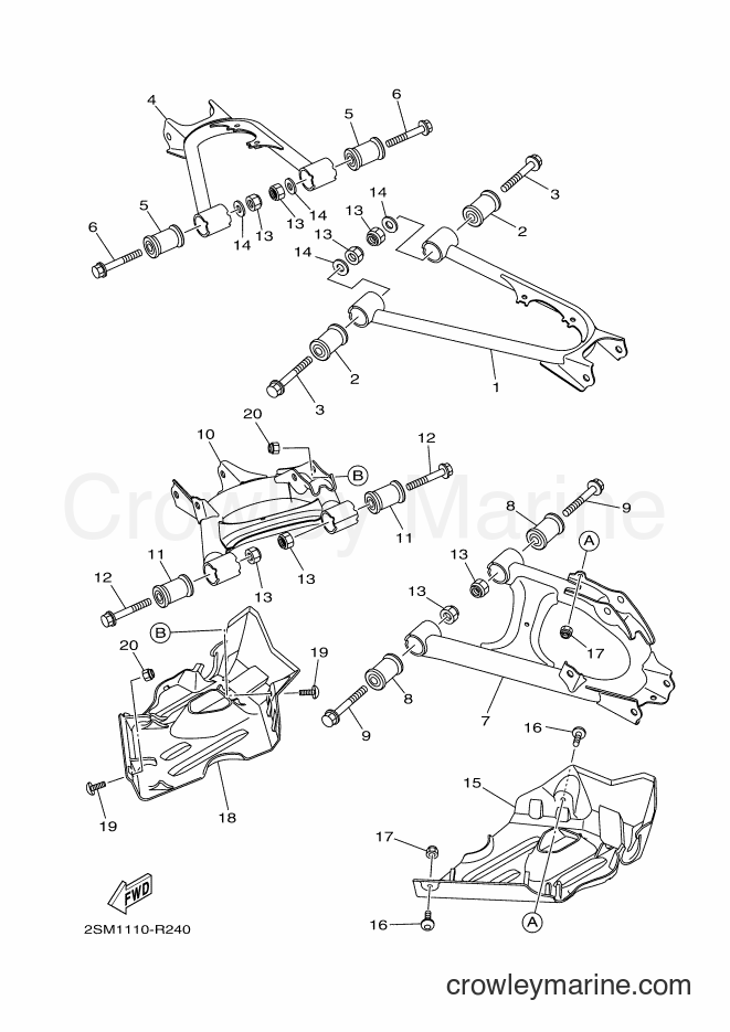 2017 ATV YFM700FWBD - YFM700FWBD (B329) [010] - REAR ARM