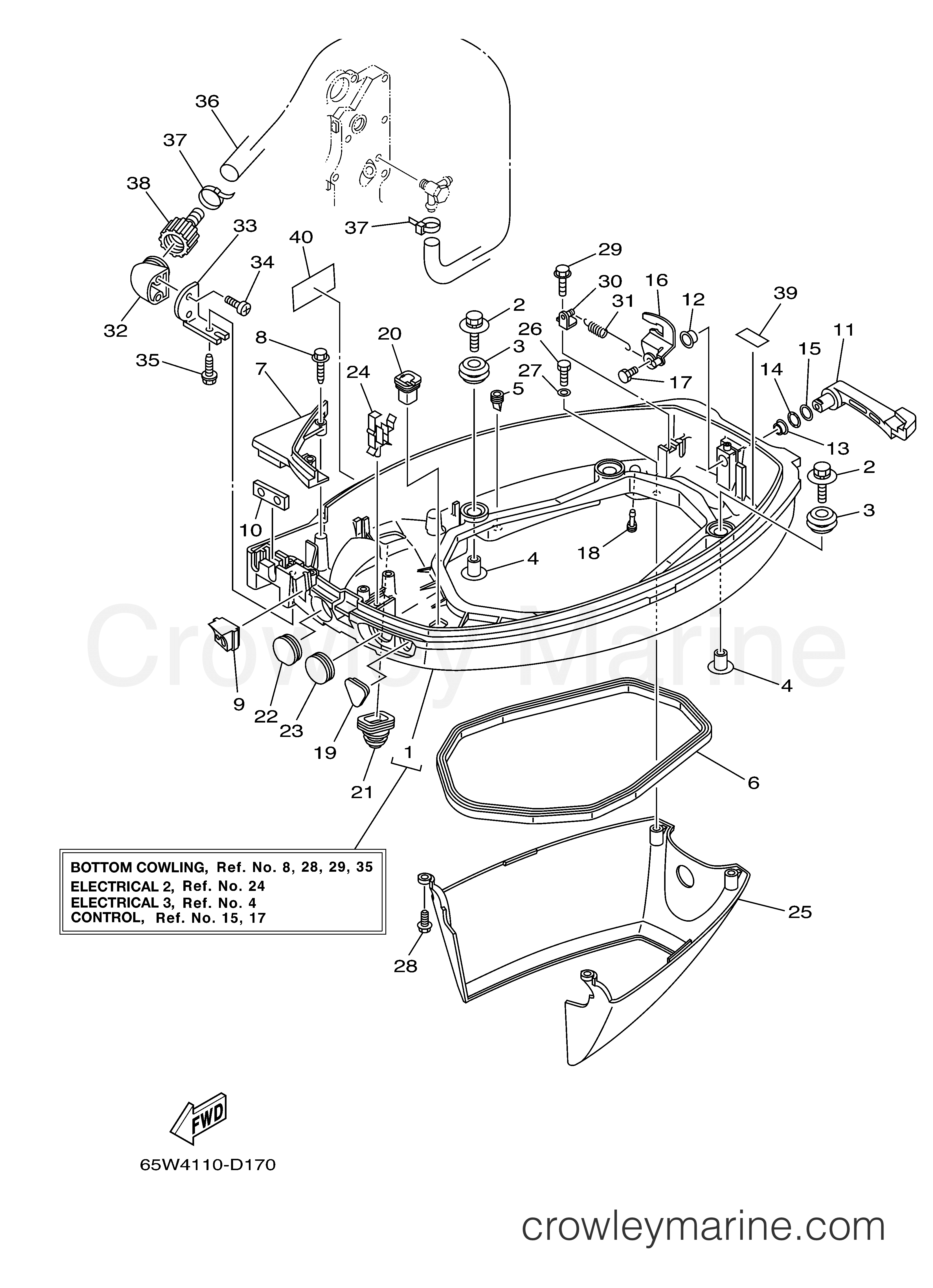 Yamaha Motors F25MLH - BOTTOM COWLING