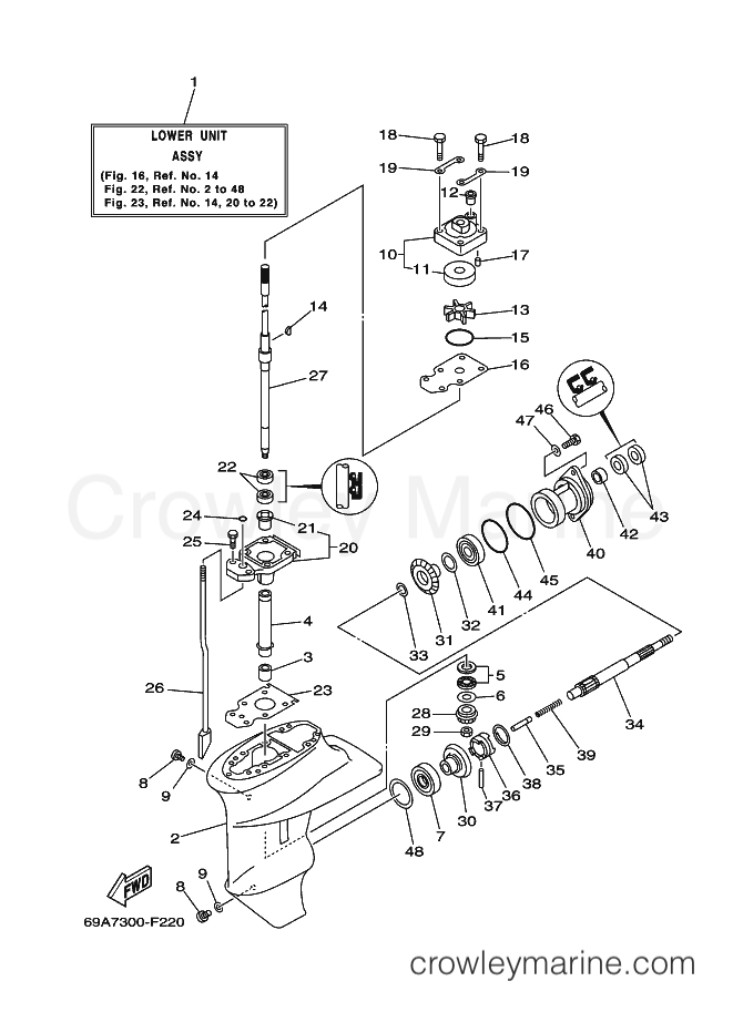 Yamaha Motors F13.5AEP '07 (6P74) [030] - LOWER CASING & DRIVE 1