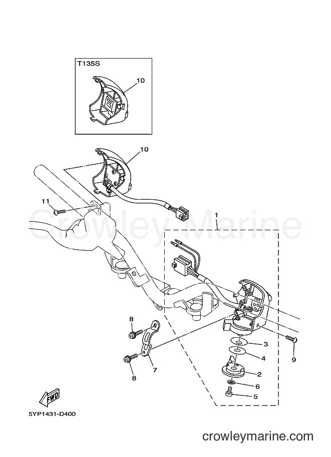 2005 Scooter T135SE - T135SE (5YP1) [010] - HANDLE SWITCH & LEVER