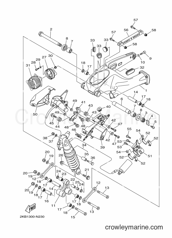 Yamaha Motors XT1200ZE (2KB1) [050] - REAR ARM & SUSPENSION