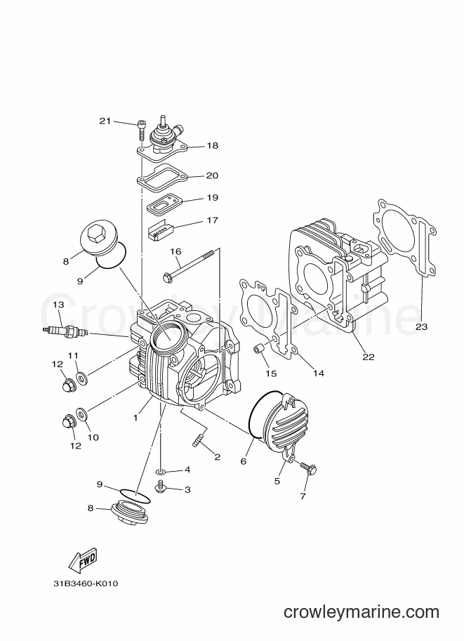 2012 Scooter T115SEC - T115SEC (31B6) [010] - CYLINDER HEAD