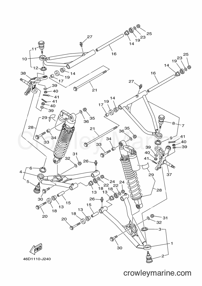 2011 ATV YFZ450X - YFZ450X (46D5) [010] - FRONT SUSPENSION & WHEEL