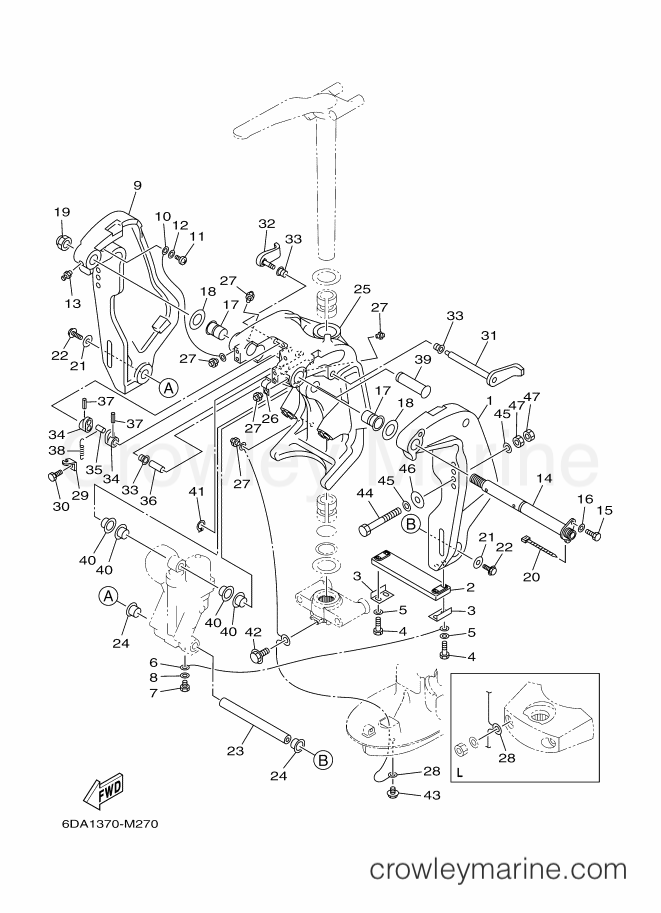 Yamaha Motors F200FETX (6DA3) [140] - BRACKET 1