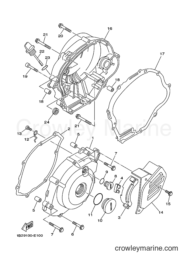 2006 Dirt Bike TT-R125 - TT-R125 (1B2A) [010] - CRANKCASE COVER 1