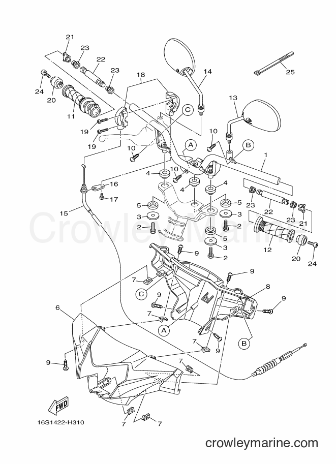2010 Scooter T115LSE - T115LSE (16S8) [010] - STEERING CABLE FOR DISK BRAKE
