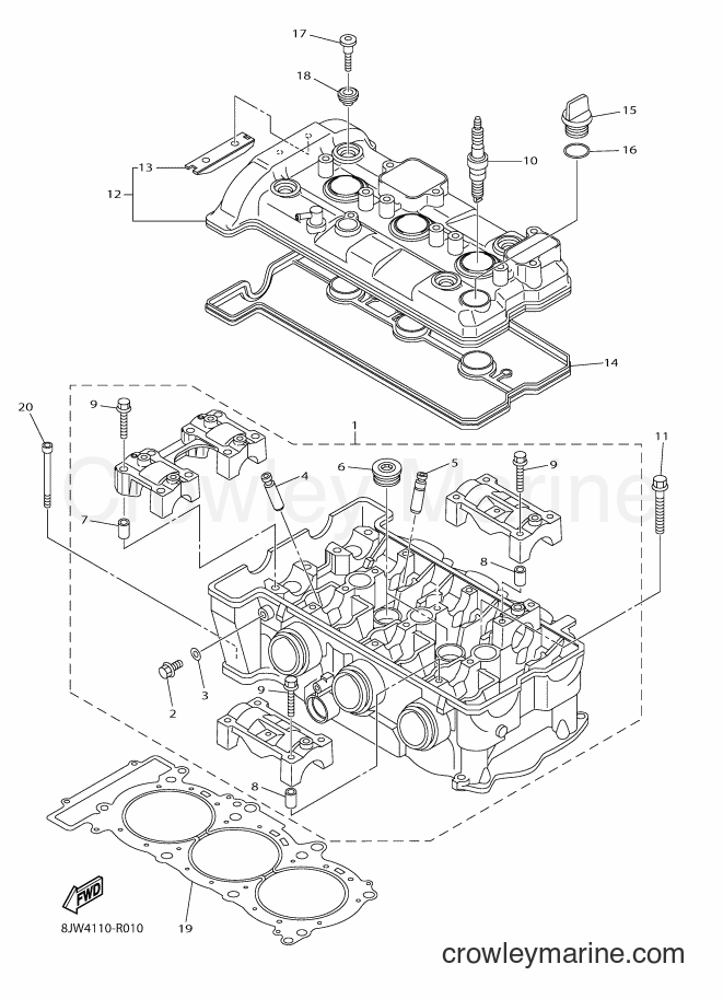Yamaha Motors SRV10RD (8JP4) [010] - CYLINDER HEAD