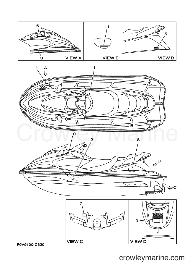 Yamaha Motors JET FOR XA1200 (68N1) [04E] - IMPORTANT LABELS 2