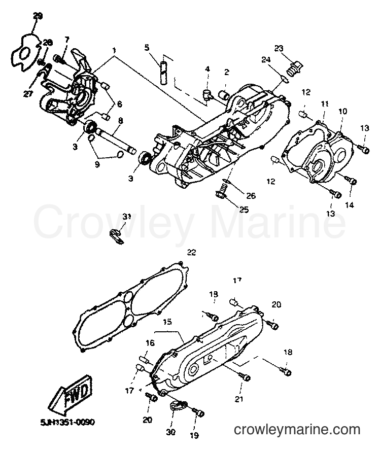 2001 Scooter EW50 - EW50 (5LH3) [010] - CRANKCASE