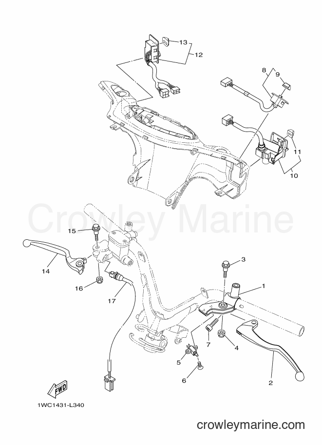 2012 Scooter XC115S - XC115S (1WC2) [010] - SWITCH & LEVER FOR DISK BRAKE
