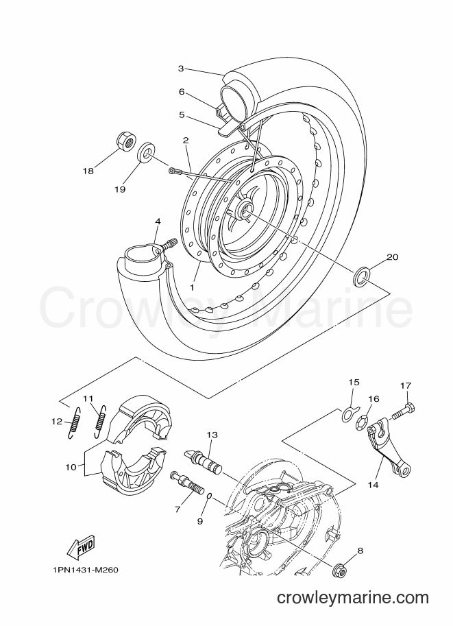 2013 Scooter AL125FC - AL125FC (1PN2) [010] - REAR WHEEL FOR SPOKE WHEEL