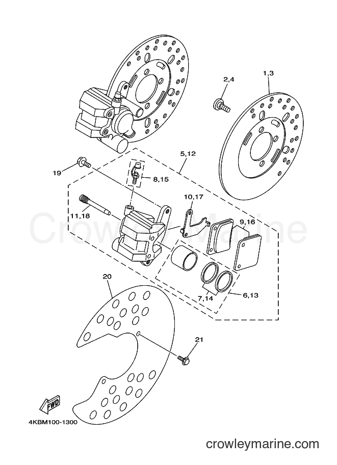 2003 ATV YFM350FW-X - YFM350FW-X (4KBW) [010] - FRONT BRAKE CALIPER
