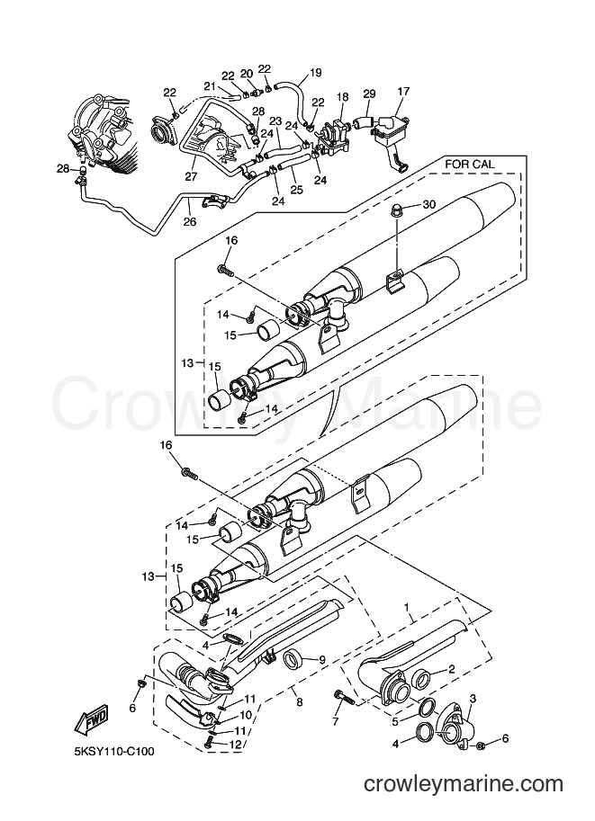2004 Cruiser XVS1100AT - XVS1100AT (5YS5) [010] - EXHAUST