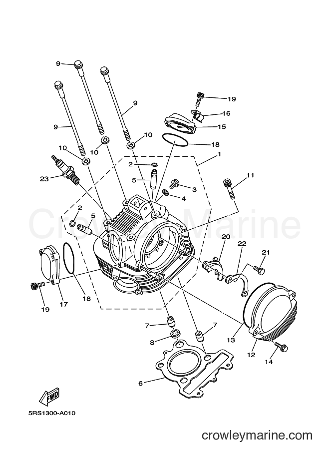 2002 Dirt Bike TW125 - TW125 (5RS1) [020] - CYLINDER HEAD