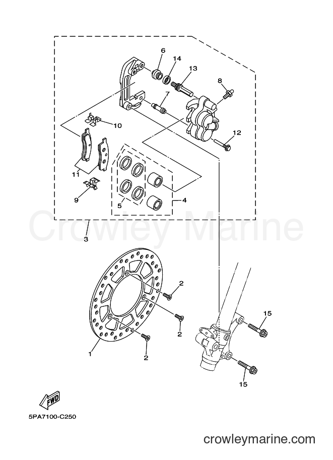 2004 Dirt Bike YZ85 - YZ85 (5PA7) [040] - FRONT BRAKE CALIPER