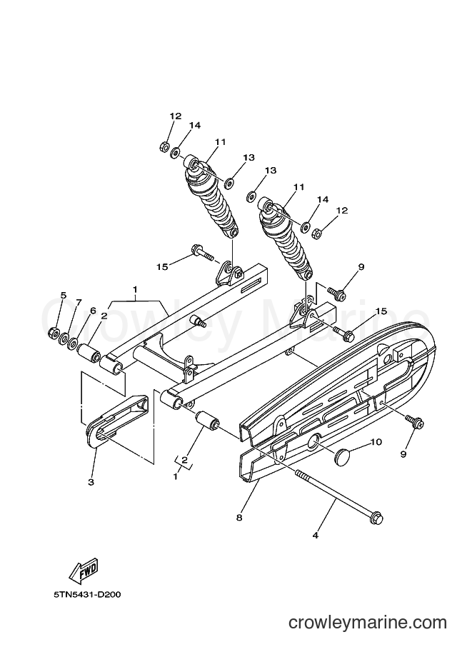 2005 Scooter T110 - T110 (4P41) [010] - REAR ARM & SUSPENSION