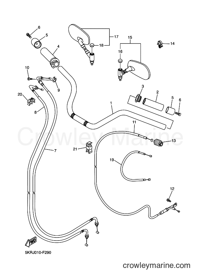 Yamaha Motors XVS250 (19D8) [010] - STEERING HANDLE & CABLE