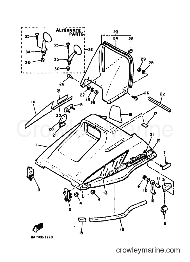 1993 Snowmobile BR250T - BR250T (8AF1) [020] - SHROUD & WINDSHIELD