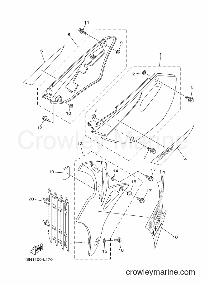 2012 Dirt Bike YZ85 - YZ85 (1SN1) [070] - SIDE COVER