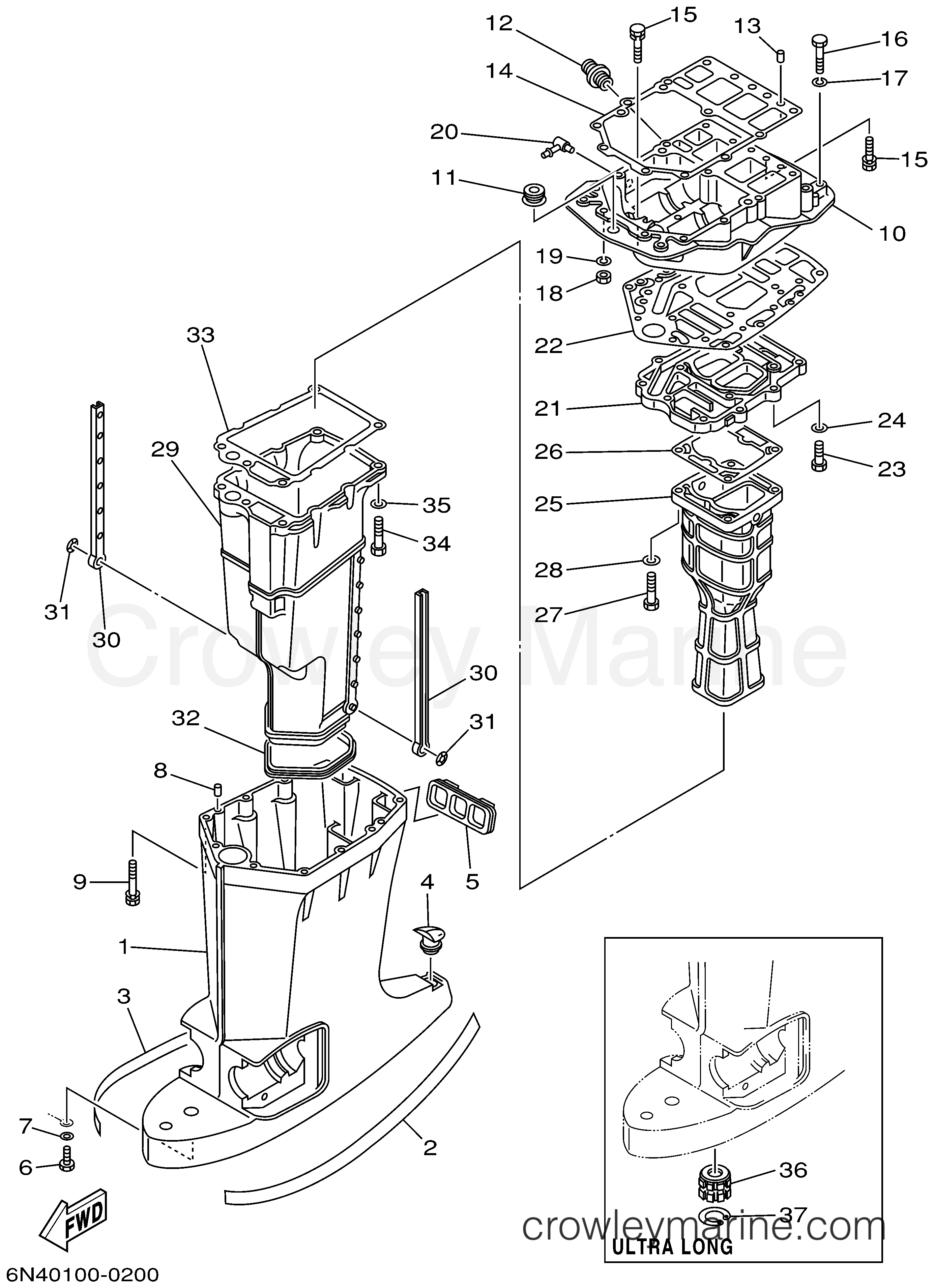 Yamaha Motors 115TXRA - UPPER CASING