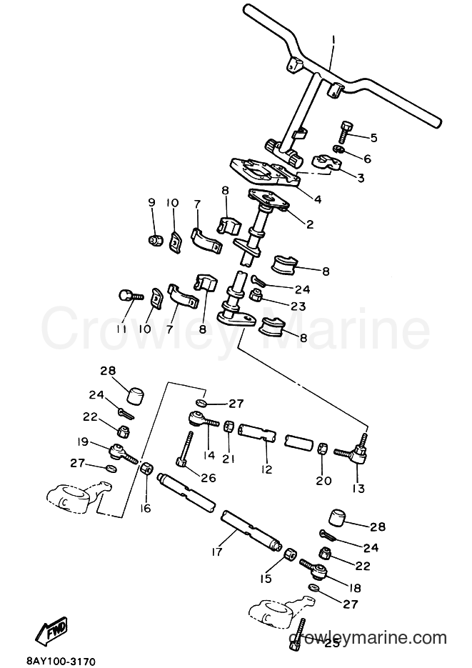 1993 Snowmobile EX570E - EX570E (8AW1) [010] - STEERING