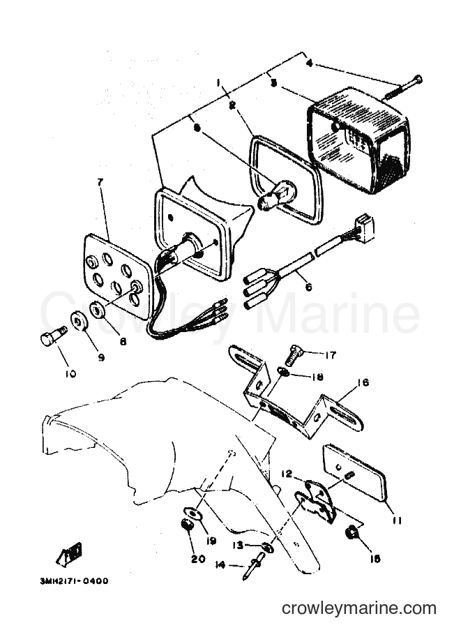 1990 Dirt Bike DT200R - DT200R (3MH2) [010] - TAILLIGHT