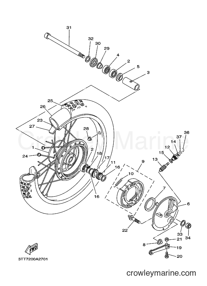 2006 Dirt Bike DT125 - DT125 (3TTD) [010] - FRONT WHEEL