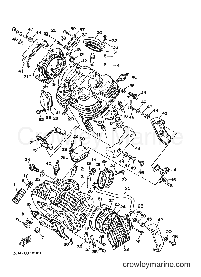 1998 Cruiser XV535 - XV535 (4YN5) [010] - CYLINDER HEAD