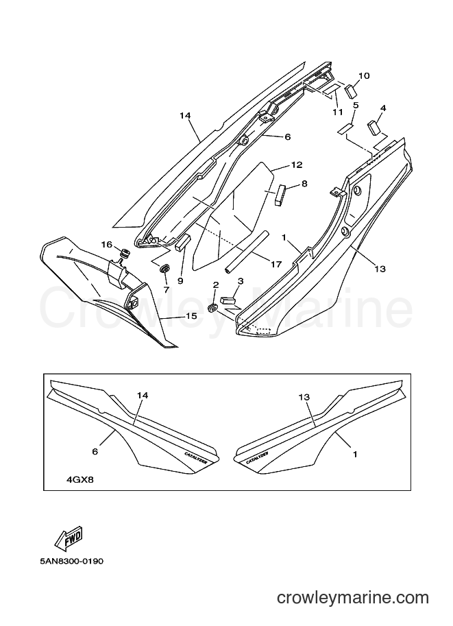 2000 Dirt Bike TDR125 - TDR125 (5AN8) [040] - SIDE COVER