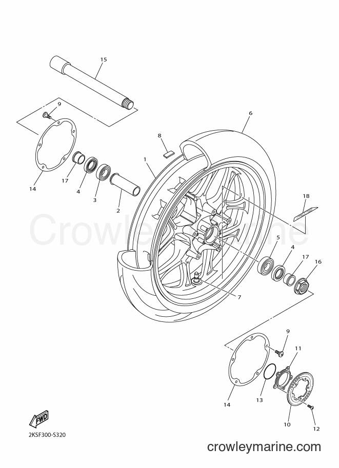 2017 Sport Bike YZF-R1M - YZF-R1M (2KSF) [010] - FRONT WHEEL