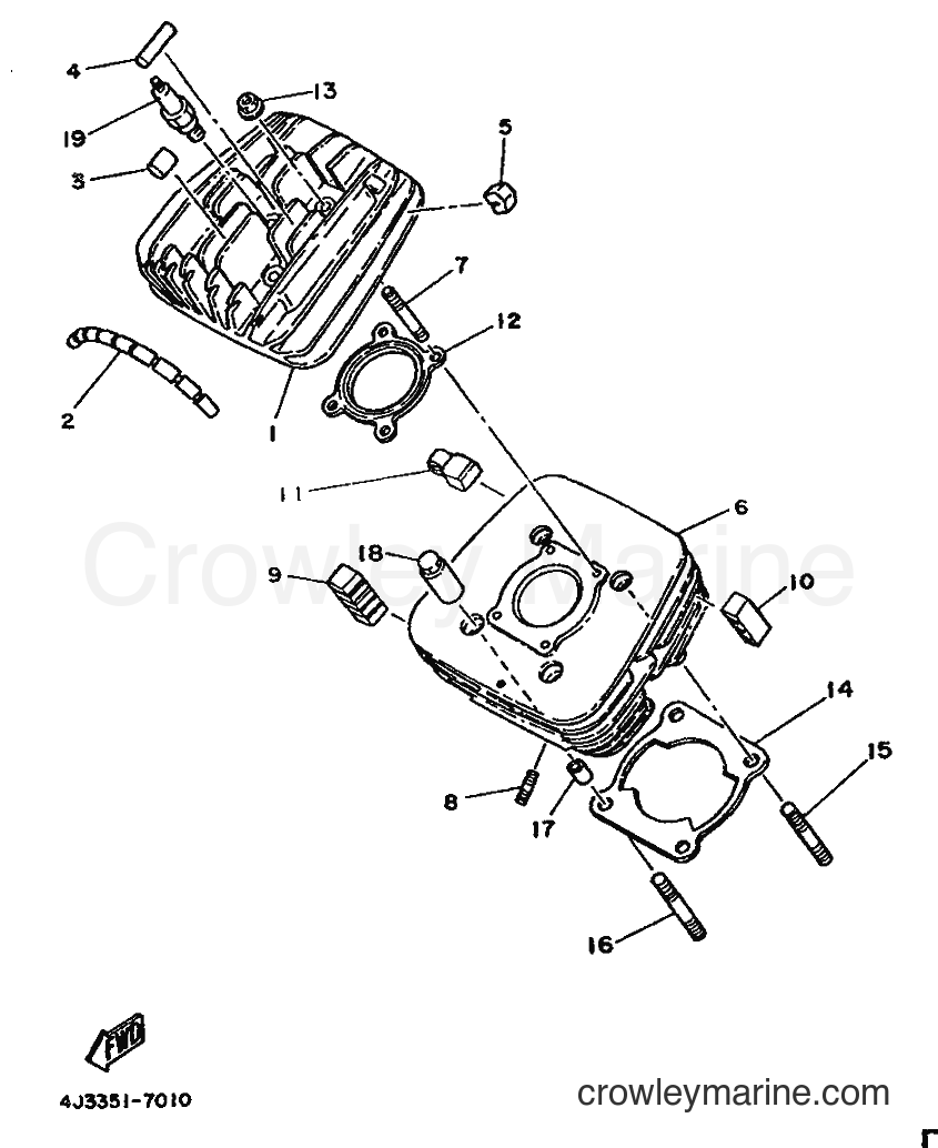 Yamaha Motors DT125-MX (4J3) [999] - CYLINDER HEAD