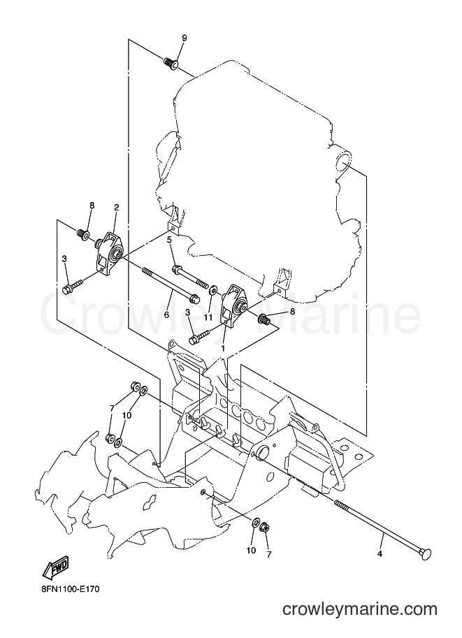 Yamaha Motors VK10D (8GS3) [020] - ENGINE BRACKET