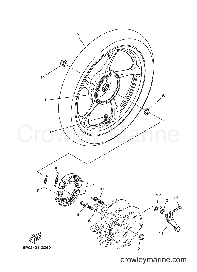 2009 Scooter AT135 - AT135 (5P14) [010] - REAR WHEEL