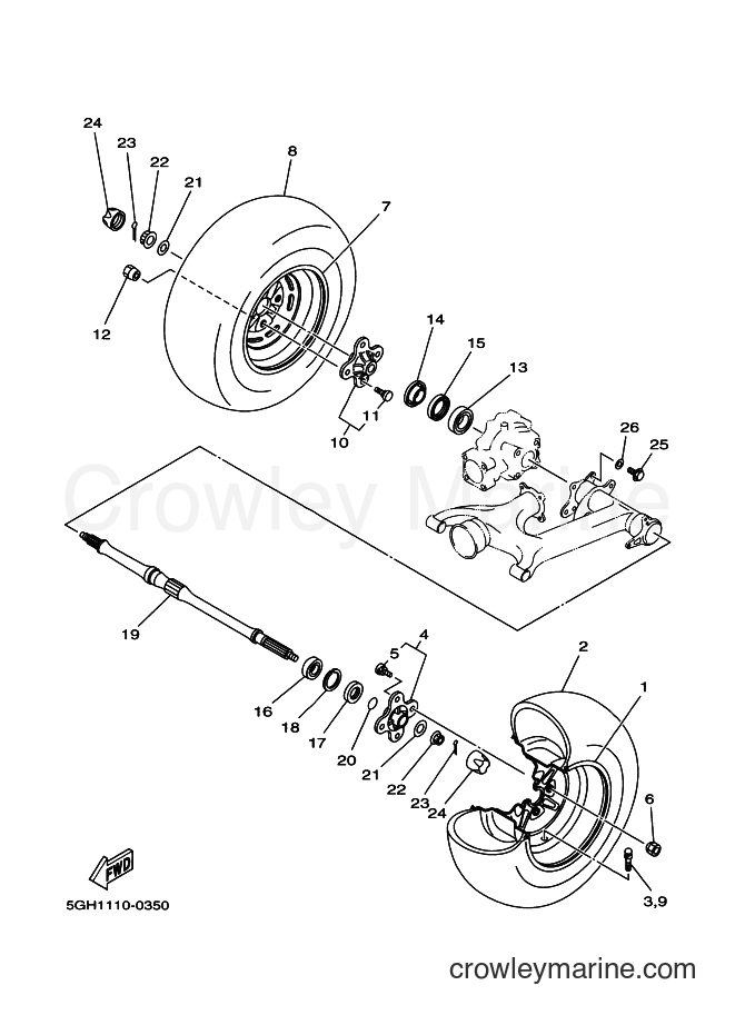Yamaha Motors YFM400A (5HA8) [010] - REAR WHEEL