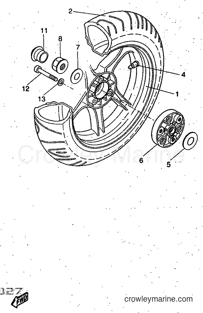 Yamaha Motors YQ50 (5DP1) [999] - REAR WHEEL