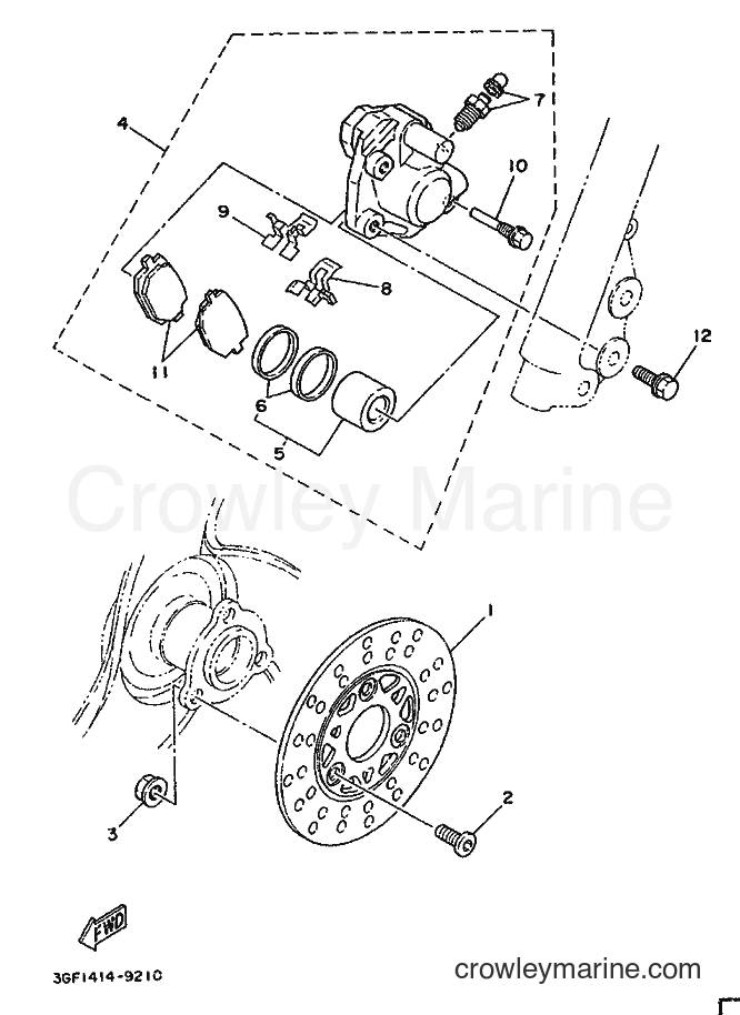 1996 Scooter CR50Z - CR50Z (3WN2) [999] - FRONT BRAKE CALIPER