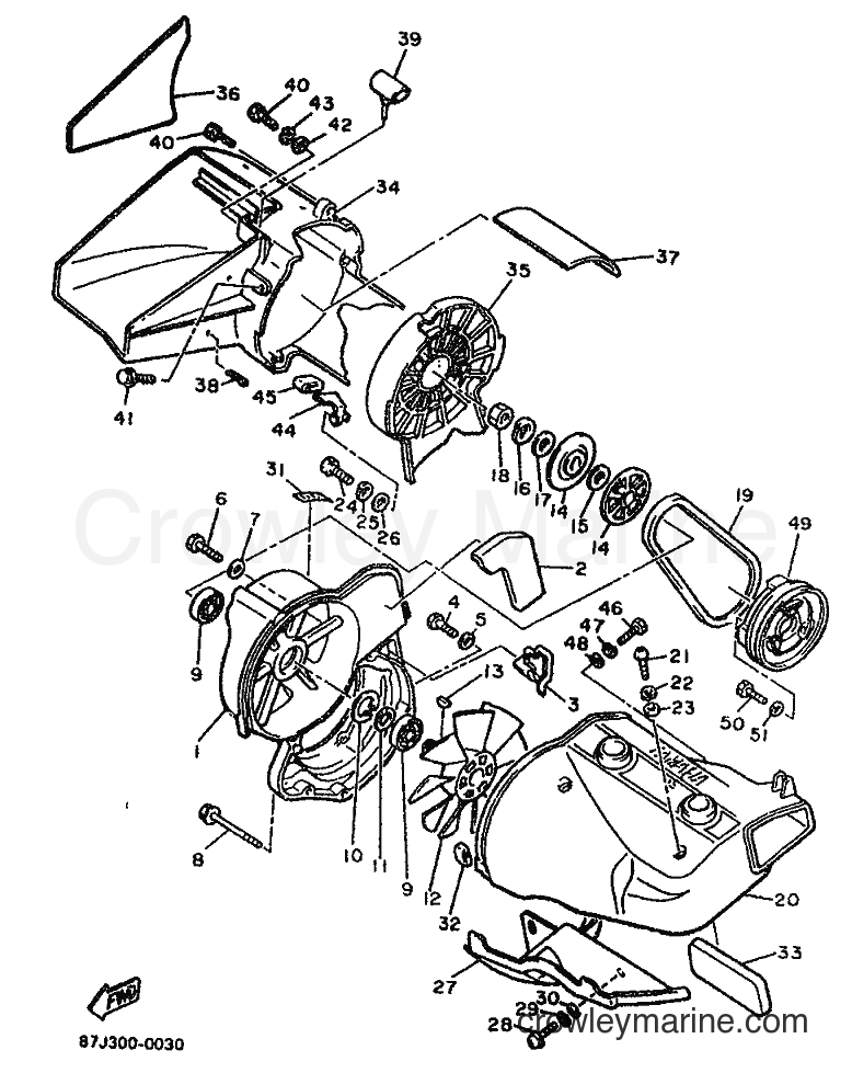 1992 Snowmobile PZ480E - PZ480E (87J3) [010] - AIR SHROUD & FAN