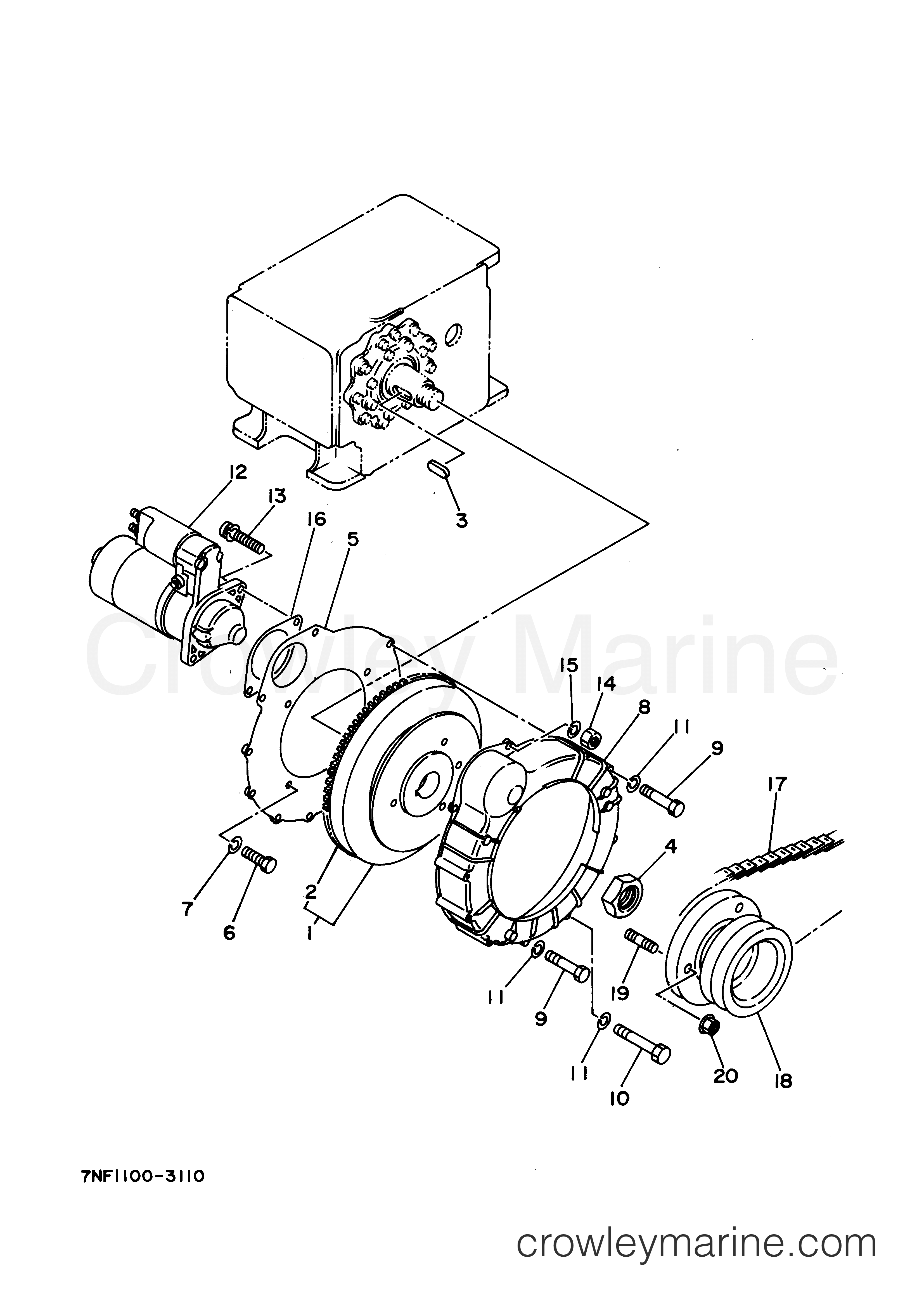 Yamaha Motors EDL6500S2 - FLYWHEEL HOUSING