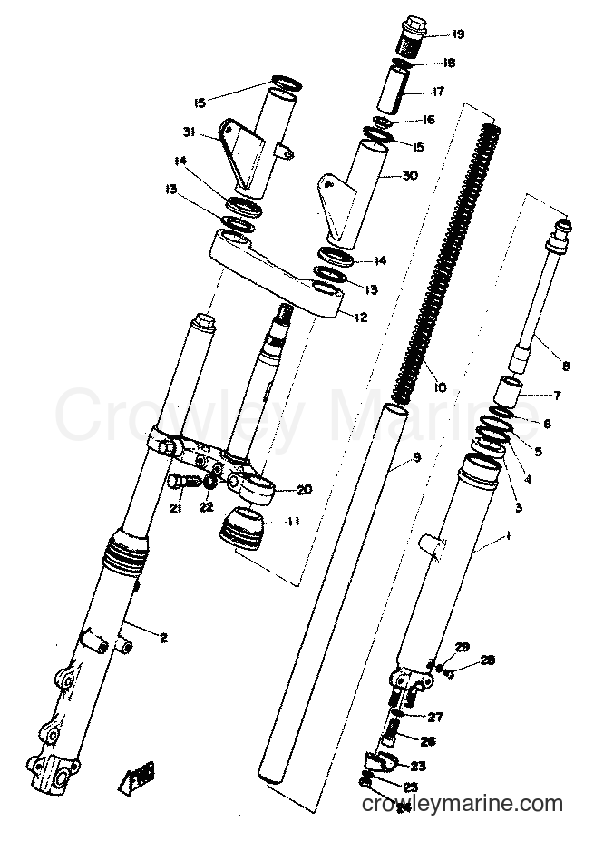 1974 Street Bike RD350 - RD350 (RD1) [999] - FRONT FORK