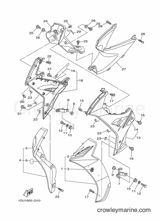 Yamaha Motors T110C (40B6) [010] - LEG SHIELD