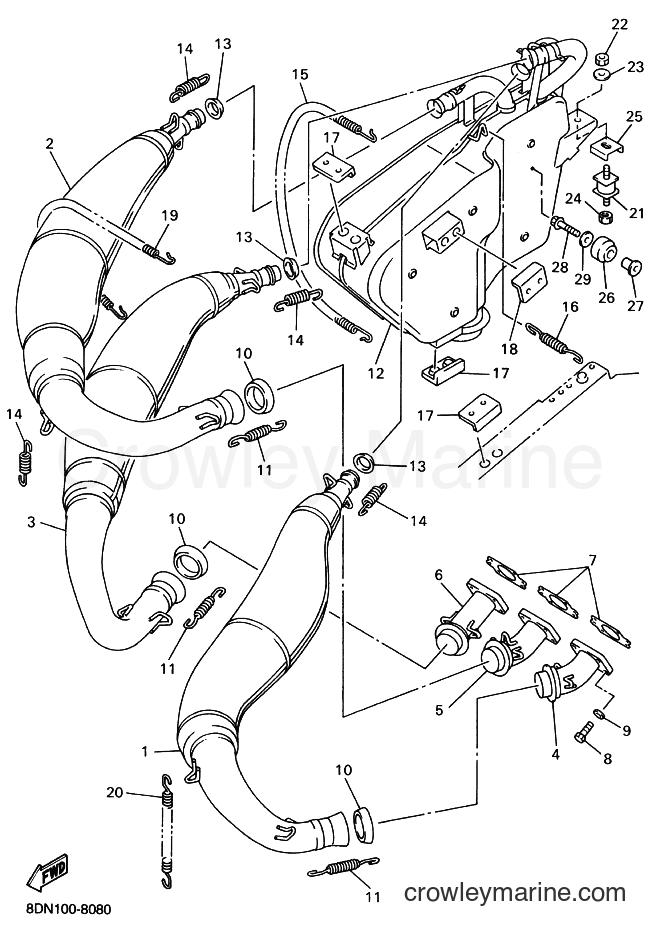1998 Snowmobile SRX700 - SRX700 (8DN1) [030] - EXHAUST