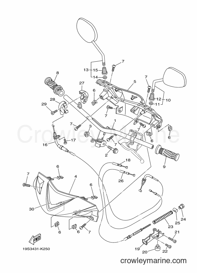 Yamaha Motors AL115S (19S3) [010] - STEERING HANDLE & CABLE