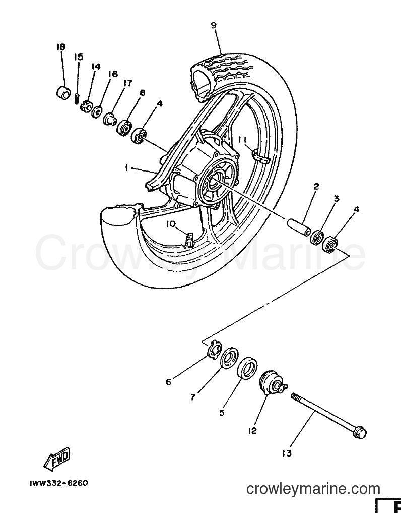 Yamaha Motors RD350LC (3DK1) [999] - FRONT WHEEL