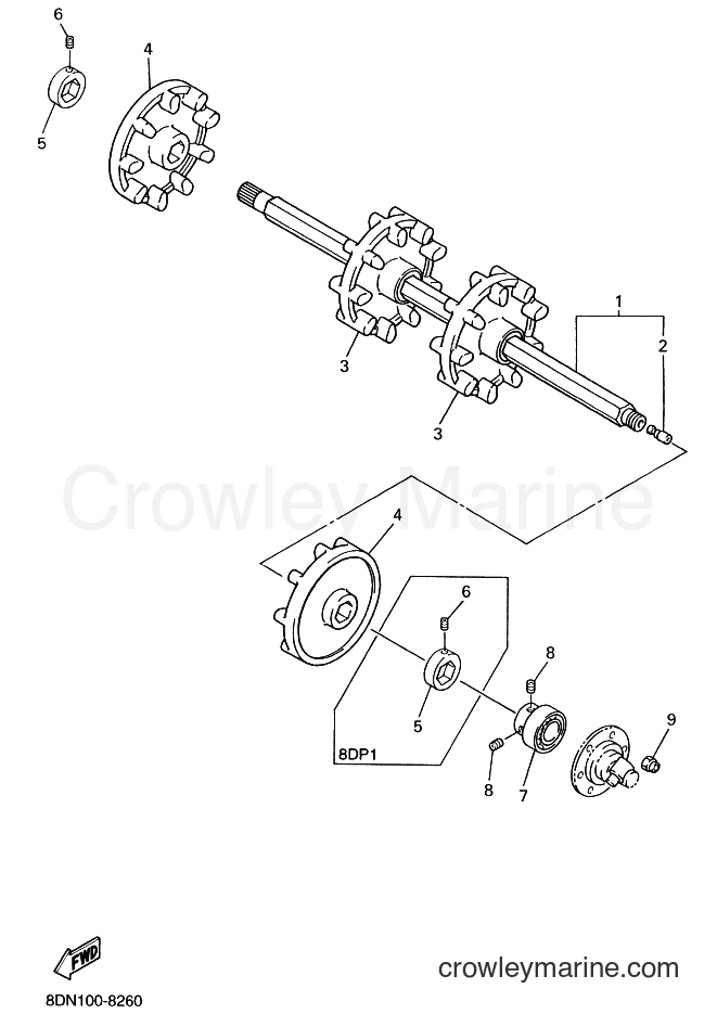1998 Snowmobile SRX700S - SRX700S (8DW1) [030] - TRACK DRIVE 1