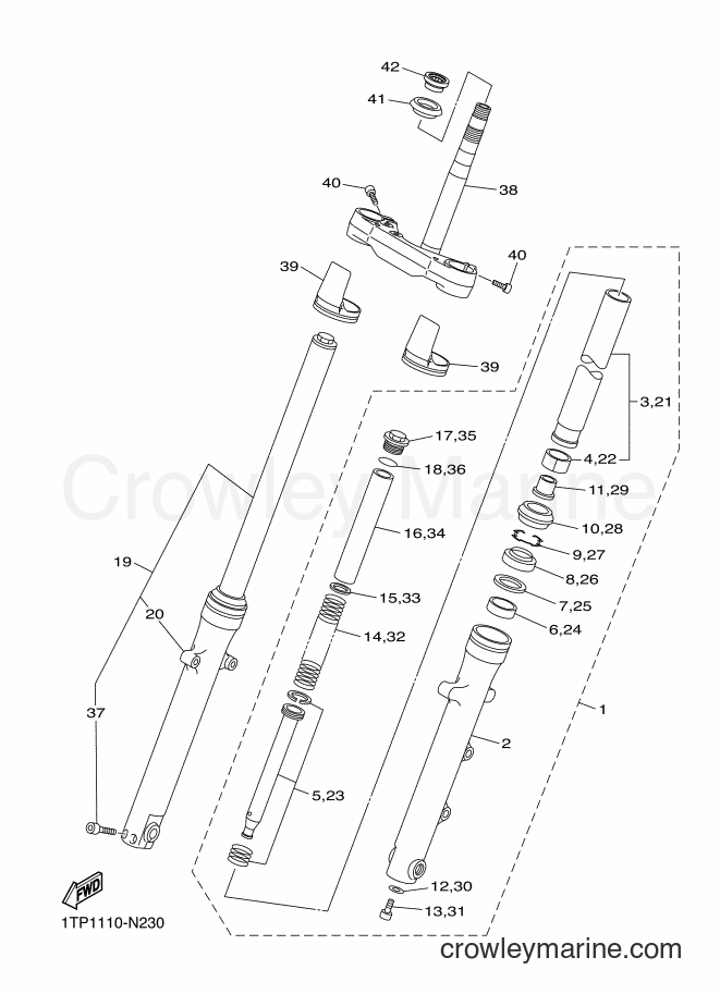 Yamaha Motors XVS950CU (2DE3) [010] - FRONT FORK
