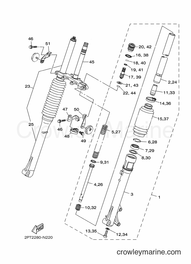 2015 Dirt Bike TT-R125LWE - TT-R125LWE (2PT5) [010] - FRONT FORK