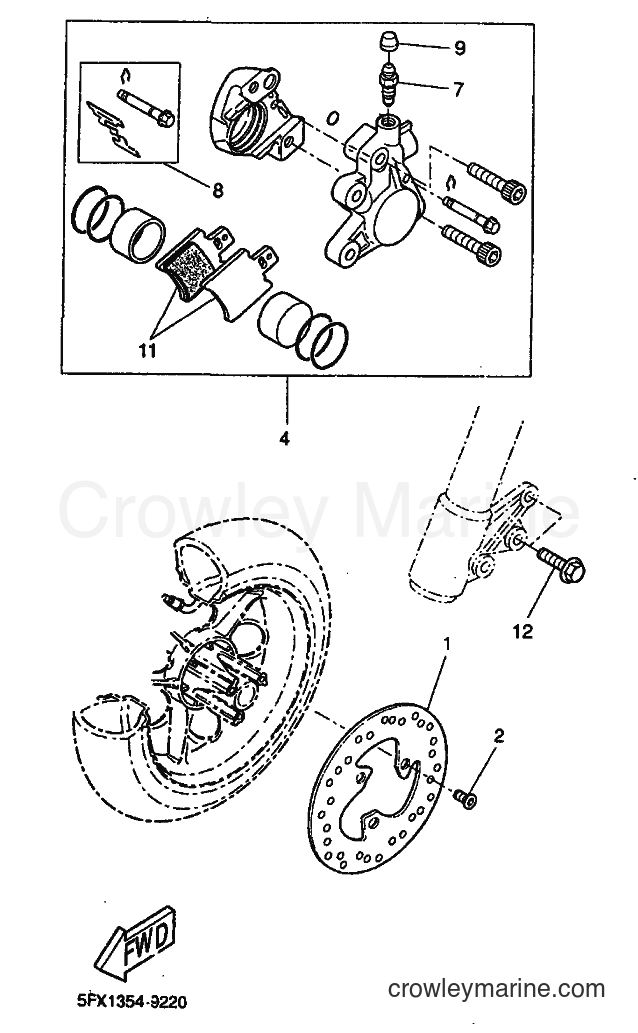 1999 Scooter CW50RS - CW50RS (5FX5) [010] - FRONT BRAKE CALIPER